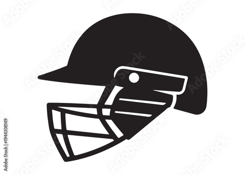 cricket helmet logo silhouette vector, batsman helmet logo silhouette vector illustration, safety helmet logo silhouette, sports protection equipment helmet logo silhouette design on white background