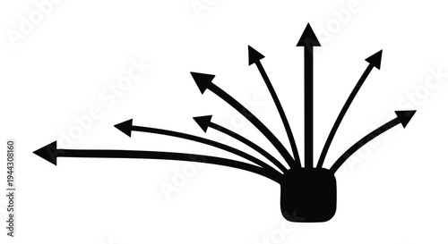 Set of 9 black arrows vector