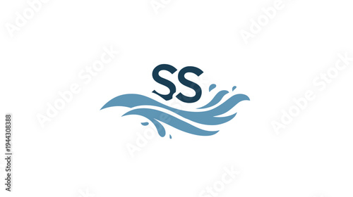 Modern logo design featuring stylized ocean waves and two blue letter "S" representing water