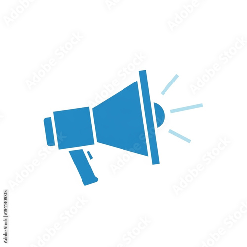 Blue Megaphone Icon Loudspeaker Graphic.