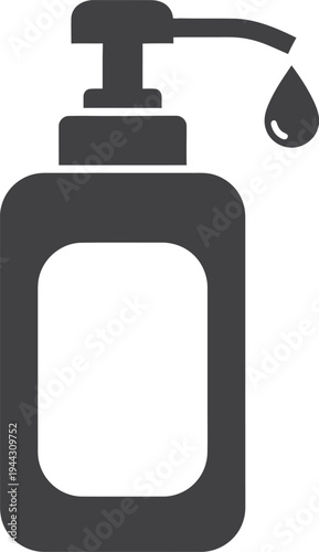 Isolated vector illustration of a blank plastic water bottle and glass cosmetic container for shampoo or blue liquid soap on a white background