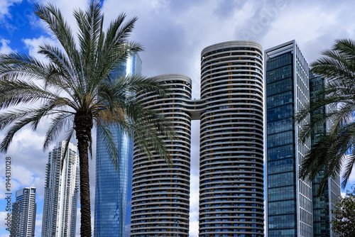 Tel Aviv skyline with modern skyscrapers and business district architecture in Israel