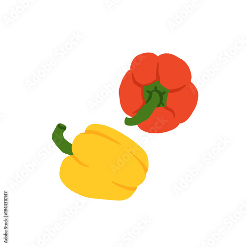 Pepper variety set. Bell, chili, jalapeno, habanero, banana, poblano, cayenne, sweet pepper types. Vegetable collection hand drawn vector illustration
