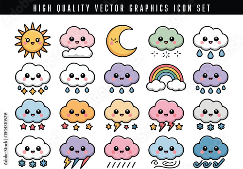 High quality weather and nature themed vector icon set