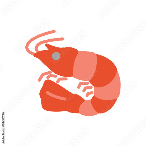 手書き風のアイコン　エビ