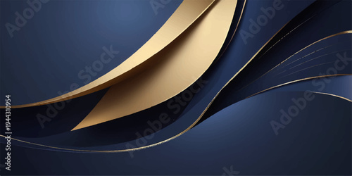 A captivating composition, a visual symphony of flowing gold accents, gracefully weaving and undulating across a rich navy backdrop, evoking a sense of elegance and sophistication. 