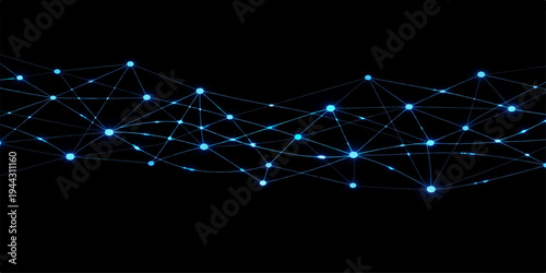 Digital abstract blue light background with a fractal wave pattern and glowing stars represents a futuristic technology design element for a space communication concept wallpaper