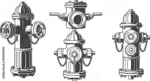 A vintage gas pump and car engine rest beside an old steam engine, reflecting retro industrial machine technology and optical research instruments like a 3d lens or laboratory microscope