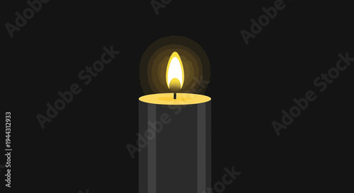 A single lit black candle.