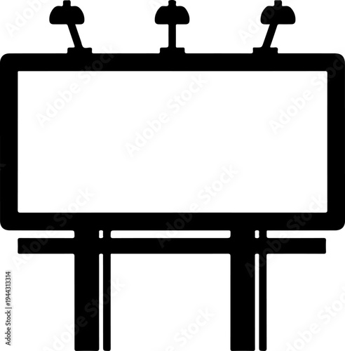 Empty roadside billboard frame silhouette vector illustration