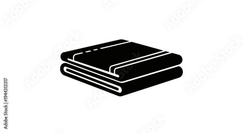 Folded Towels Icon Black and White Simple Vector Illustration