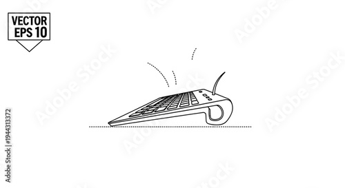 Futuristic Music Instrument, Electronic Keyboard, Futuristic Design, Vector Illustration