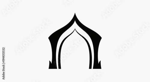 Quadro su tela Black archway with pointed top design.