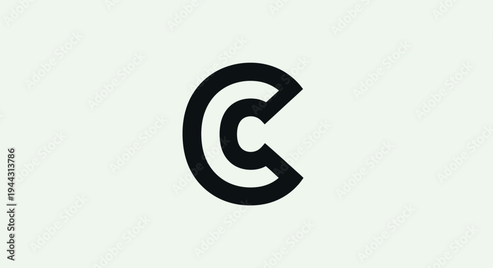 Fototapeta premium Black Letter C Logo Symbol.