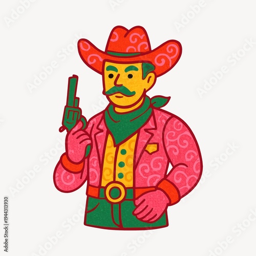 Wallpaper Mural Colorful cowboy illustration PNG Torontodigital.ca