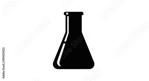 Black Erlenmeyer Laboratory Flask.