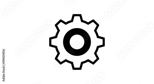 Black gear icon on white background.