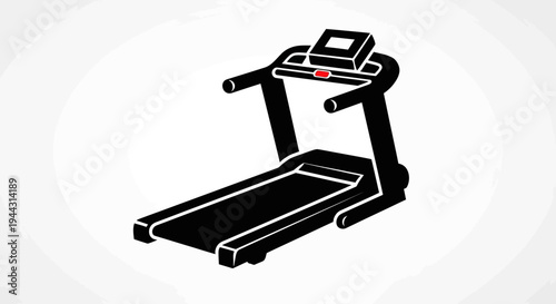 Black home gym treadmill machine.