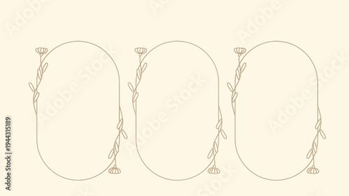 Three minimalist oval shaped jewelry pieces with chain details