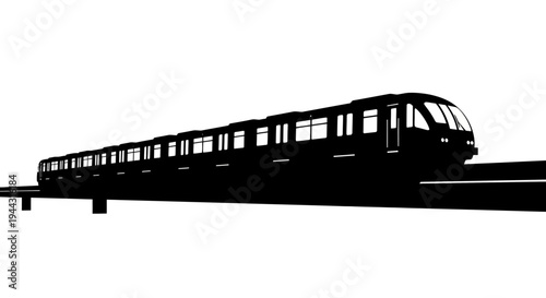 Silhouette of a modern train.