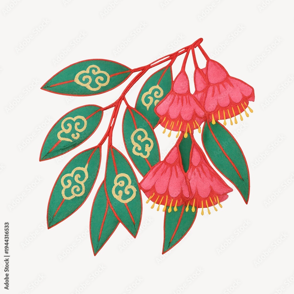 Fototapeta premium Vibrant floral illustration design