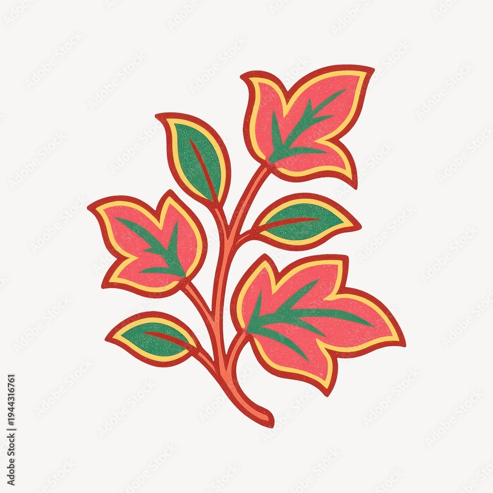 Fototapeta premium Colorful botanical leaf illustration