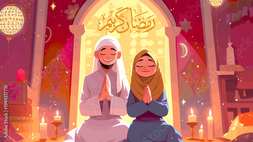 Young woman meditating in yoga pose inside a vintage temple with sunlight through the window