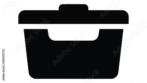 Black silhouette of a clothes storage box for organization and tidiness