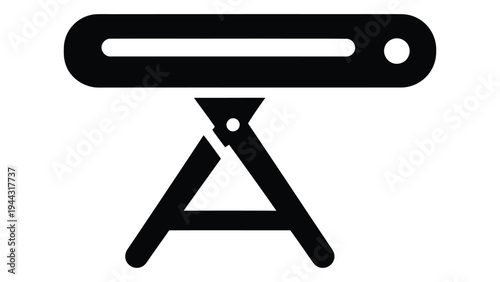 Black silhouette of a laundry folding board for neatly folding clothes and garments