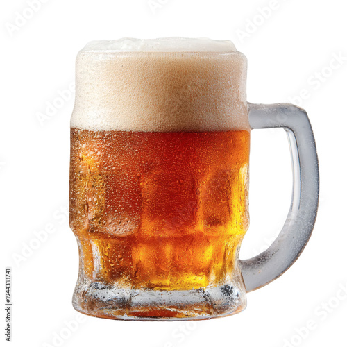 Glass Mug of Beer with Foam Isolated PNG
