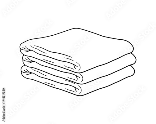 Black stacked folded towels icon, without background