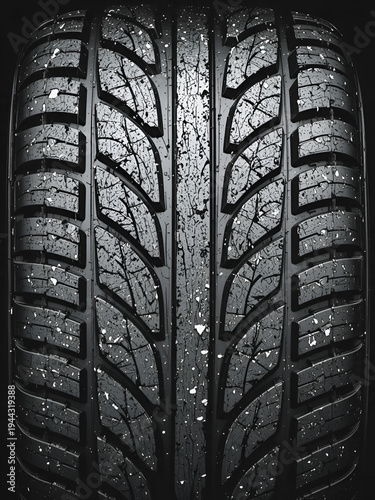Tire tread marks, wheel textures, tire marks - car racing, motocross, drift, rally, off-road and others. Vector black isolated texture in grunge style with splashes.eps10