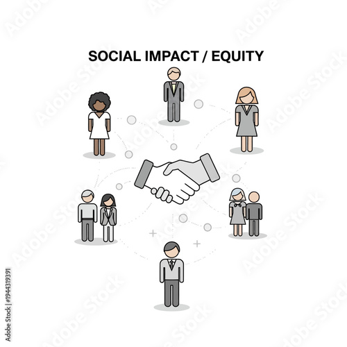 Diverse people shaking hands together.