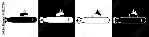 Submarine in different design styles.