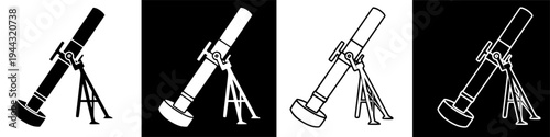 Telescope on tripod stand equipment.