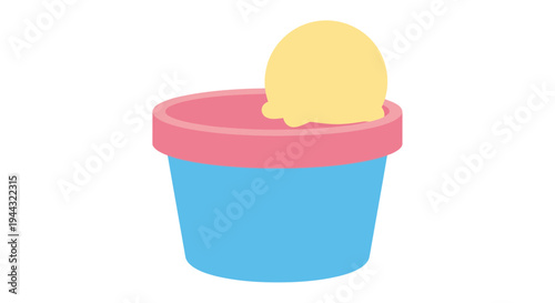 Ice cream in a cup vector illustration, flat design, for dessert, food, sweet treat, isolated