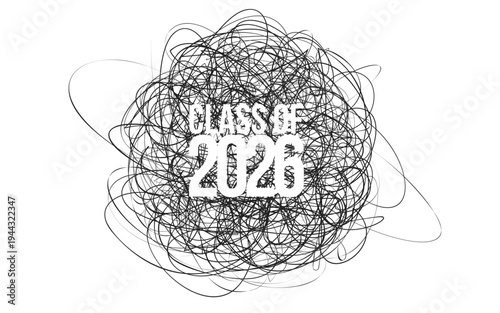 Class Off 2026 Seniour Year Graduation Logo. Graduate Invitation Card Logotype Design, School Calendar Sign. Congratulations Numbers Typography Template, School Grad Celebration. Vector Illustration