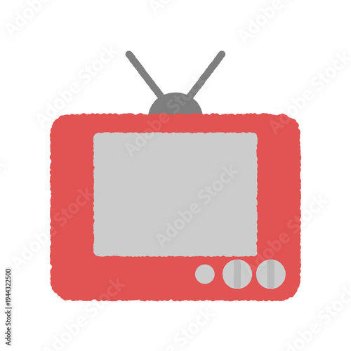 手書き風の単品アイコンイラスト　ブラウン管テレビ