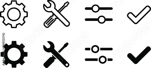 Editable outline icons collection for customization and design