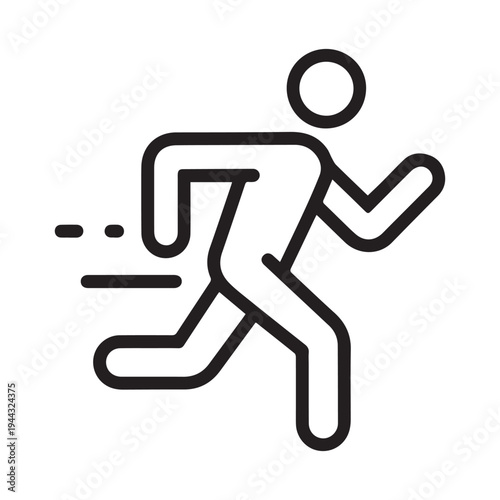 Running Person Icon for Fitness Speed Athletics and Active Lifestyle Sports Concept