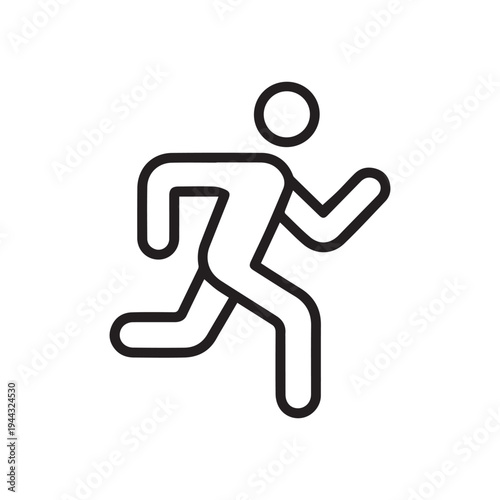 Running Person Icon for Fitness Speed Athletics and Active Lifestyle Sports Concept