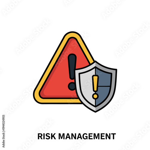 Risk management protection warning symbol icon.