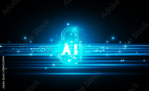 Abstract artificial intelligence private key in digital futuristic digital open Light out success background Hitech communication concept innovation background, vector design