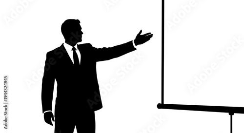 Silhouette of a man in business attire.