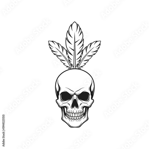 Skull with Feathers Emblem