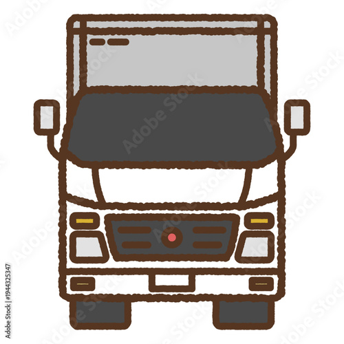 手書き風のアイコン　正面のトラック