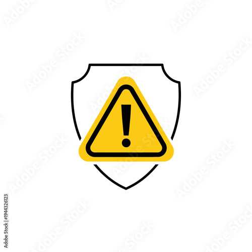 Free Download Warning Sign on Shield - GFXLoad