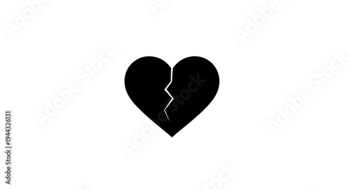 Broken Heart Icon, Symbol of Sadness, Love Loss, and Emotional Pain