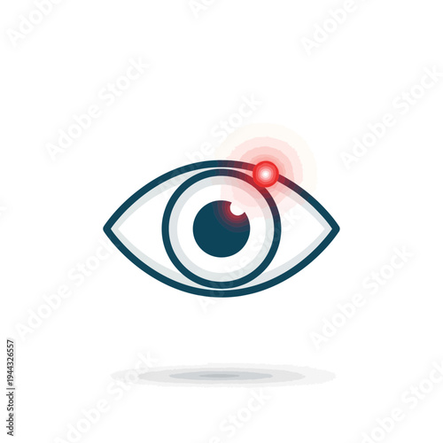 Illustration of an Eye with Red Irritation