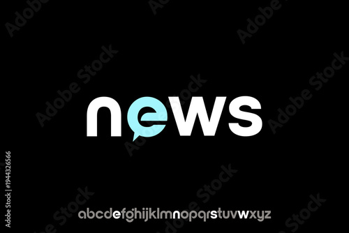 Modern News Logo Design with Speech Bubble Element.